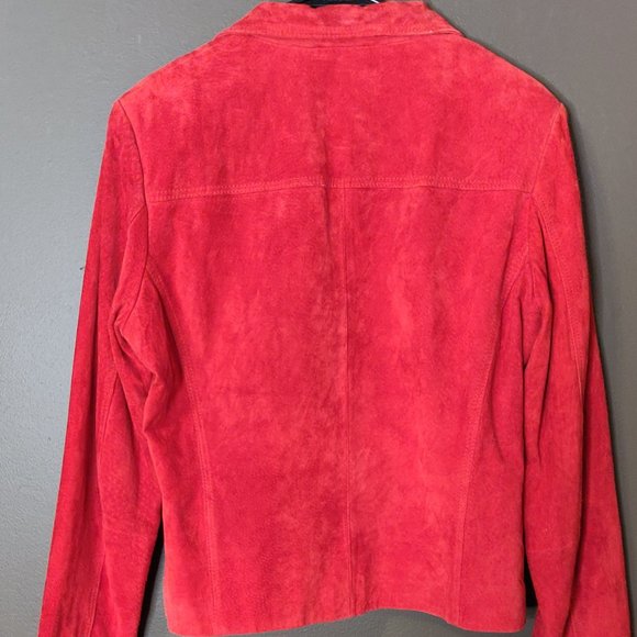 Yvonne La Marie Red Suede Leather Full Zip Jacket Women's SIZE 12 - Picture 4 of 7
